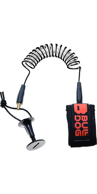 2023 Bulldog Bodyboard Wrist Coil Leash BDBLWR - Black / Crimson